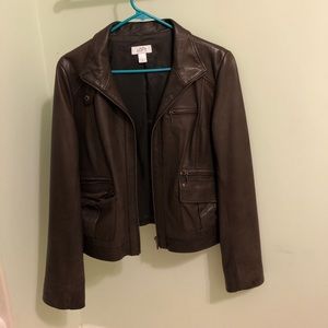 Brown leather jacket